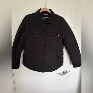 Tommy Hilfiger Black Quilted Snap-Front Puffer Jacket